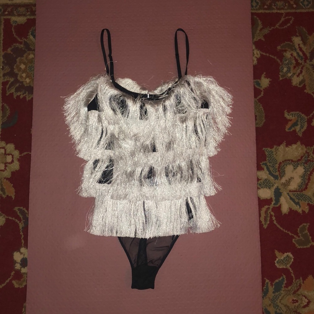 Jacalyn Bennet Fringe/Sheer One Piece